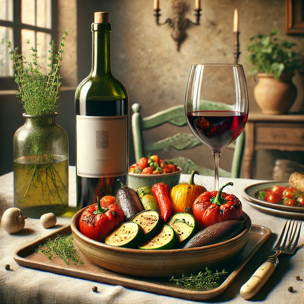 Crozes-Hermitage with Grilled Vegetables and Ratatouille